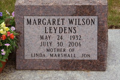 Margaret (Wilson) Leydens Memorial Stone