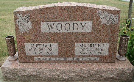 Aletha and Maurice Woody Tombstone