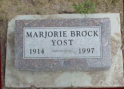Marjorie Brock Yost tombstone