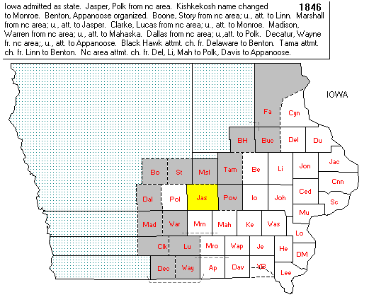 1849 Map of Iowa