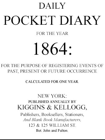 Inside cover of diary
