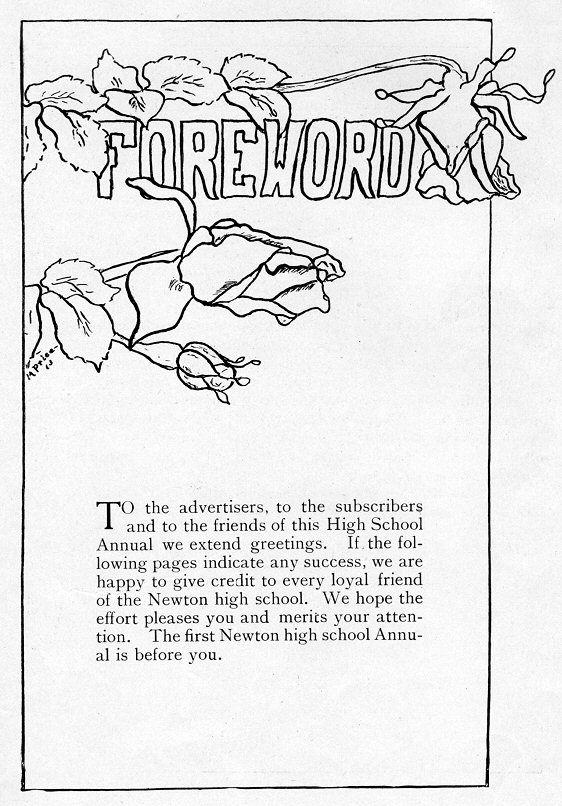 Forward page of The Newtonia Senior Annual, 1911