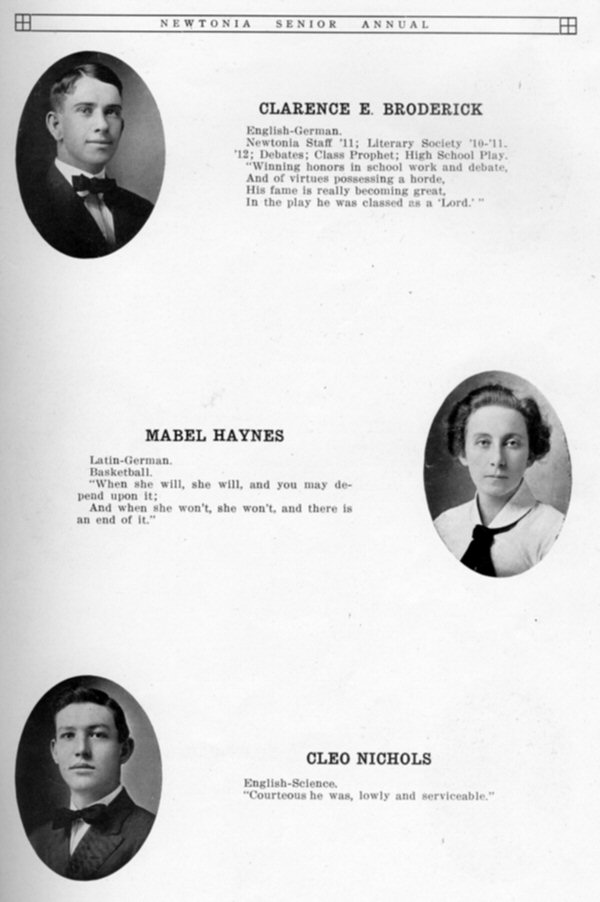 Newton, Iowa High School Graduating Class 1912