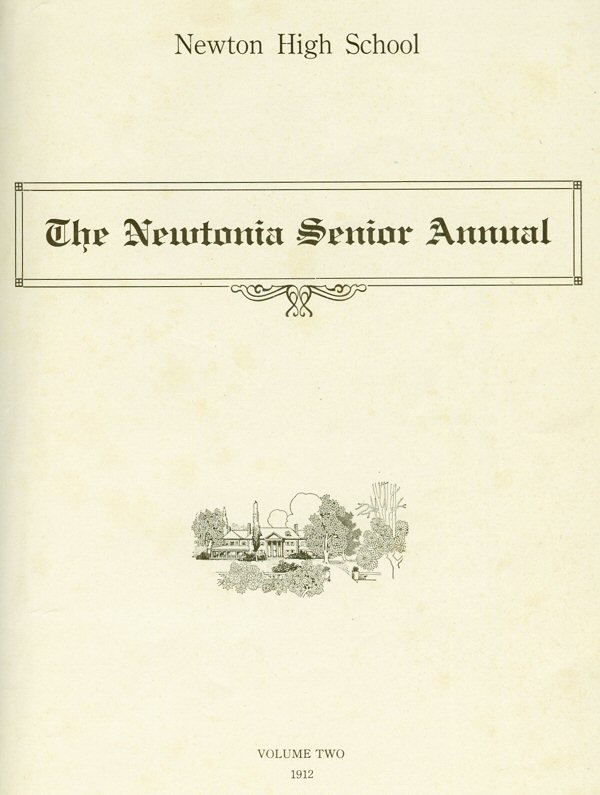 Inside cover of 1912 Newtonia