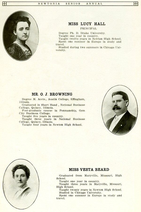 Lucy Hall, O.J. Browning, Vesta Beard