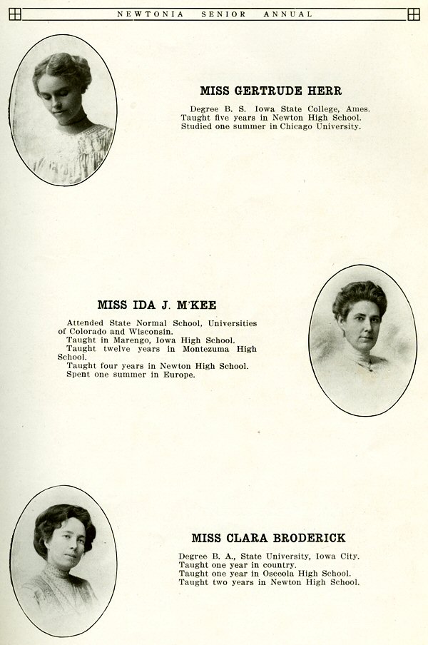 Gertrude Herr, Ida J. McKee, Clara Broderick