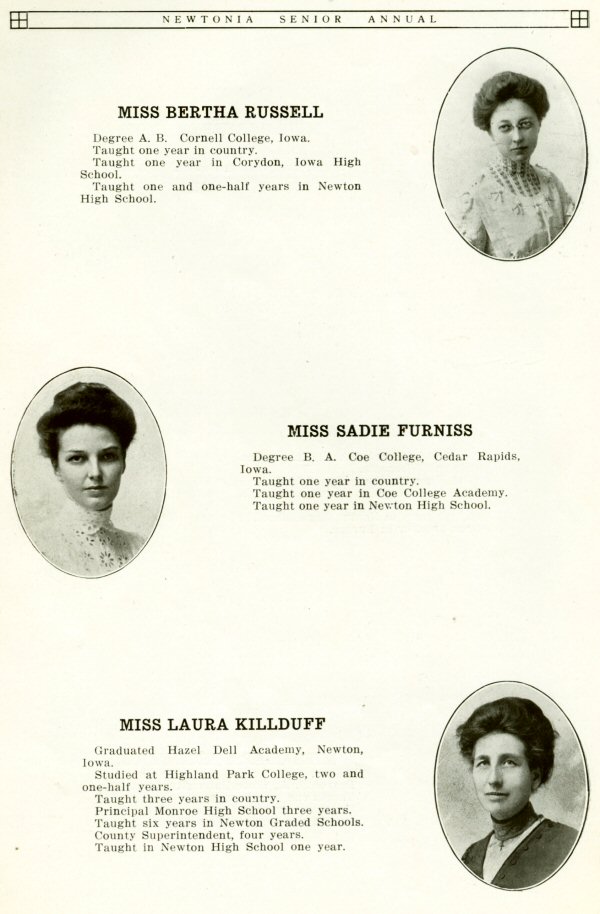 Bertha Russell, Sadie Furniss, Laura Killduff