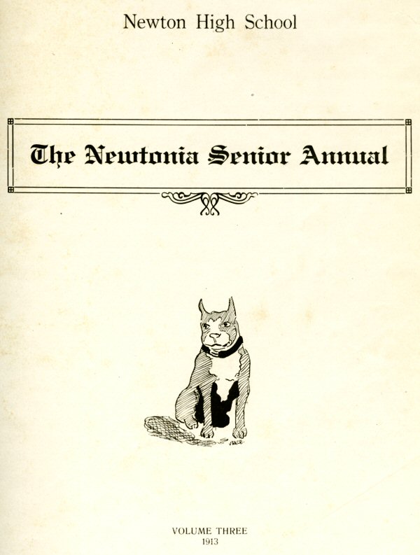 Inside cover of 1913 Newtonia