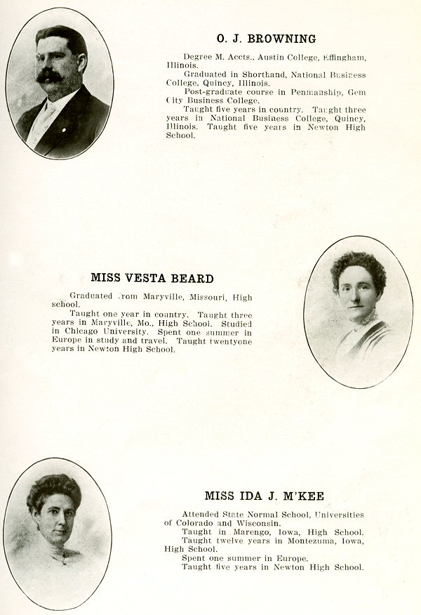 O. J. Browning, Vesta Beard, Ida McKee