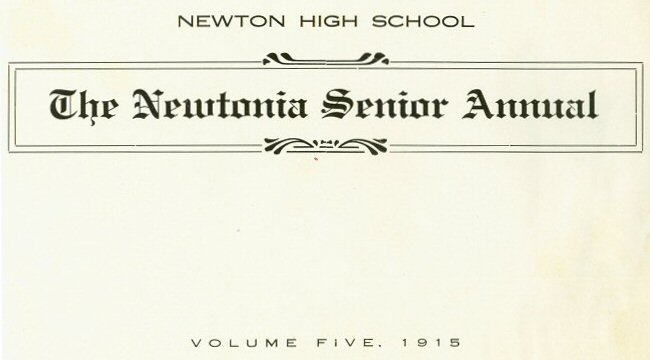Inside cover of 1915 Newtonia Senior Annual