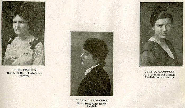 Zoe Frazier, Clara Broderick, Bertha Campbell