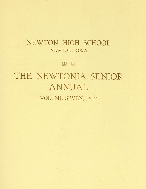 Inside cover of 1917 Newtonia Senior Annual
