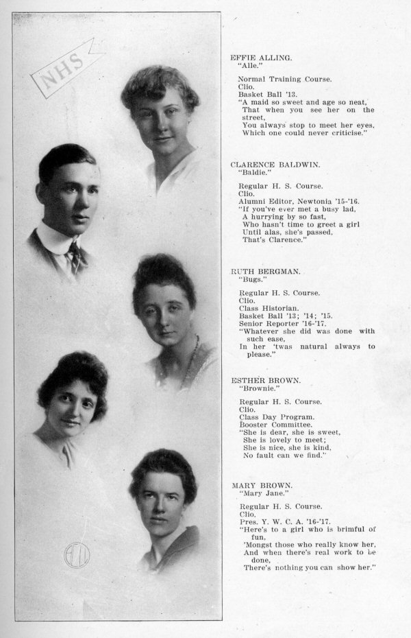 Newton High School Graduating Class of  1917