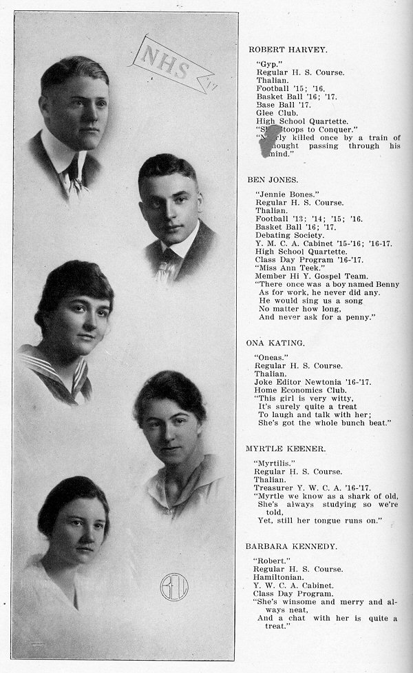 Newton High School Graduating Class of 1917