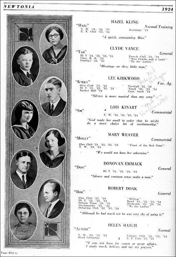 Newton High School Graduating Class of 1924