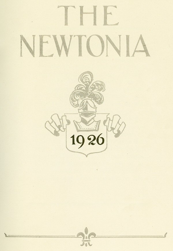 Inside cover of 1926 Newtonia
