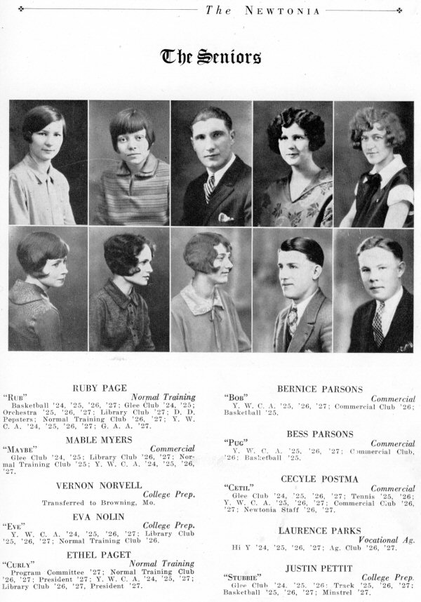 Newton High School Graduating Class of 1927