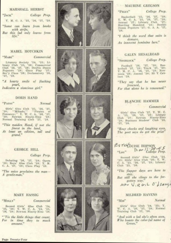 Newton Iowa High School Graduates Class of 1928