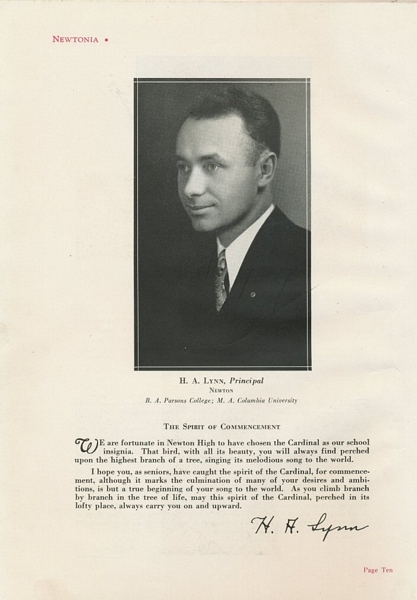 1934 Newtonia - H. A. Lynn, Principal