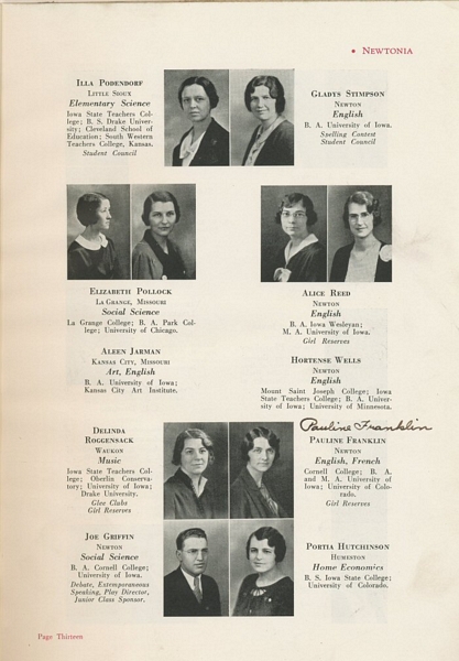 1934 Newtonia - High School Teachers