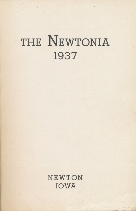 Inside cover of 1937 Newtonia