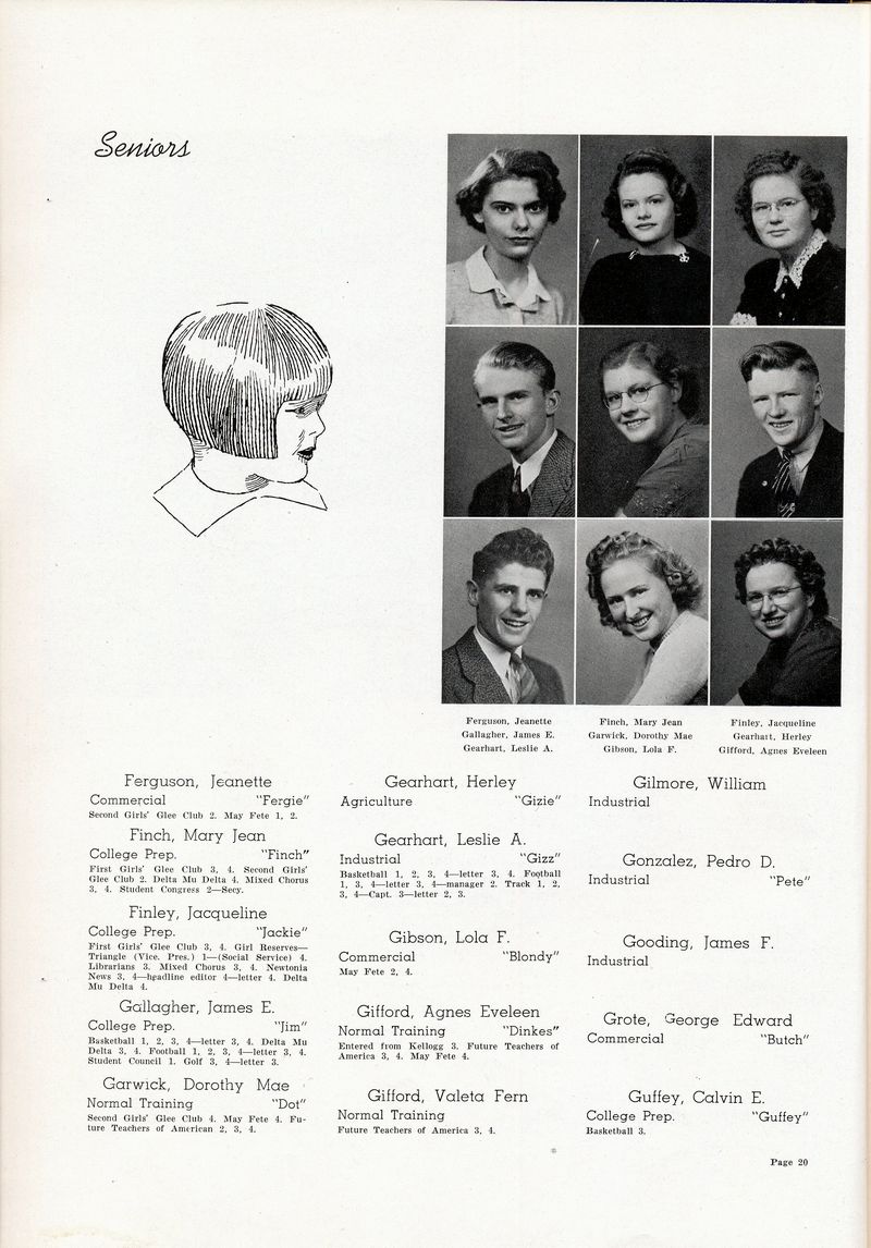 1941 Newton High School Seniors