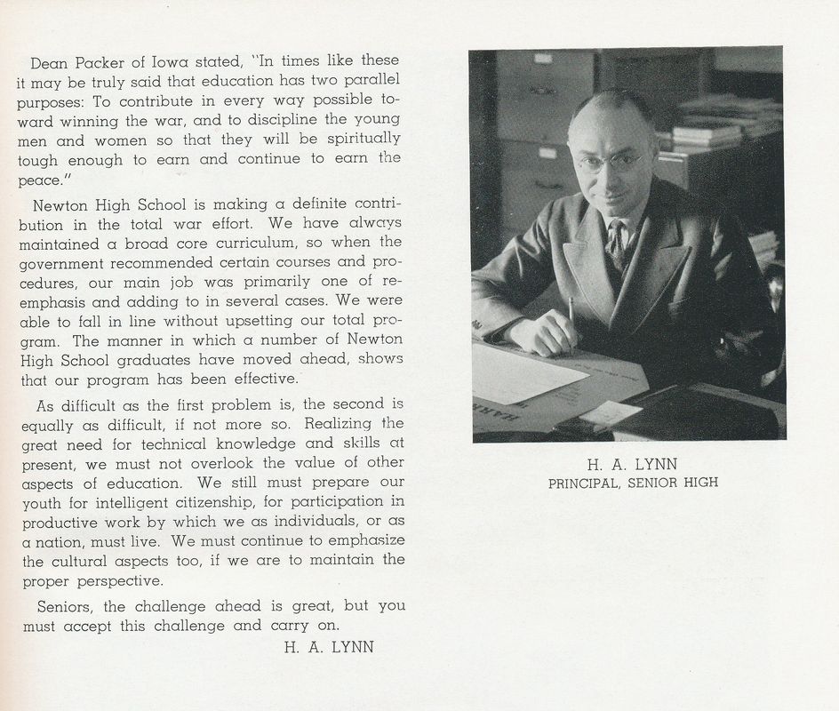 H. A. Lynn, Principal. 1943 Newtonia