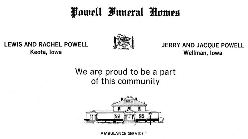 Powell Funeral Home ad