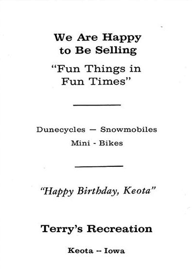 Terry's Recreation ad