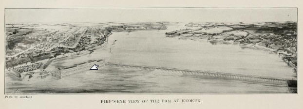 Bird's Eye View of Keokuk Dam