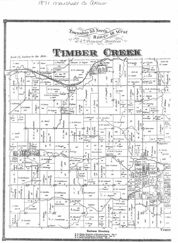Timber Creek Township 1871