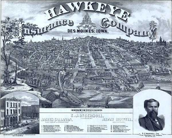City of Des Moines, Hawkeye Insurance, E. J. Ingersoll, Polk County, Iowa