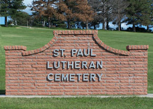 entrance of St. Paul's Lutheran Cemetery, Neola, Iowa