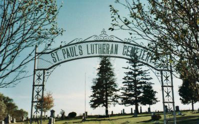 Entrance of St. Paul's Lutheran Cemetery, Boomer Township