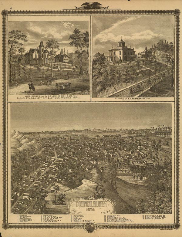 1875 View of Council Bluffs. Click to enlarge.