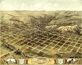 1868 Bird's eye view of Council Bluffs