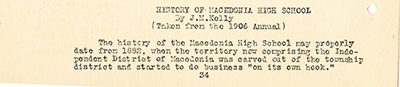 1926 Macedonia Yearbook -High School History