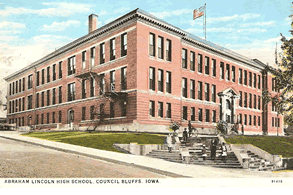 Click here to see a larger postcard of Abraham Lincoln High School