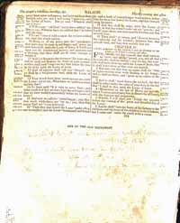 McIntosh Family Bible Page 1