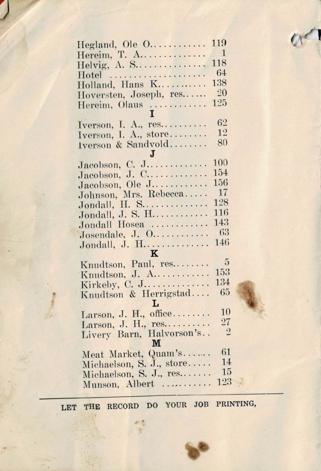 1913 Roland Telephone Directory image 08