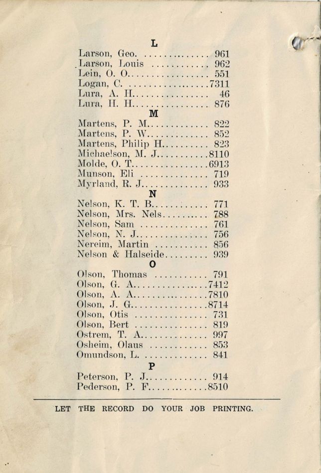 1913 Roland Telephone Directory image 18