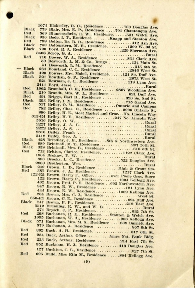 Ames November 1915 Telephone Directory image 11