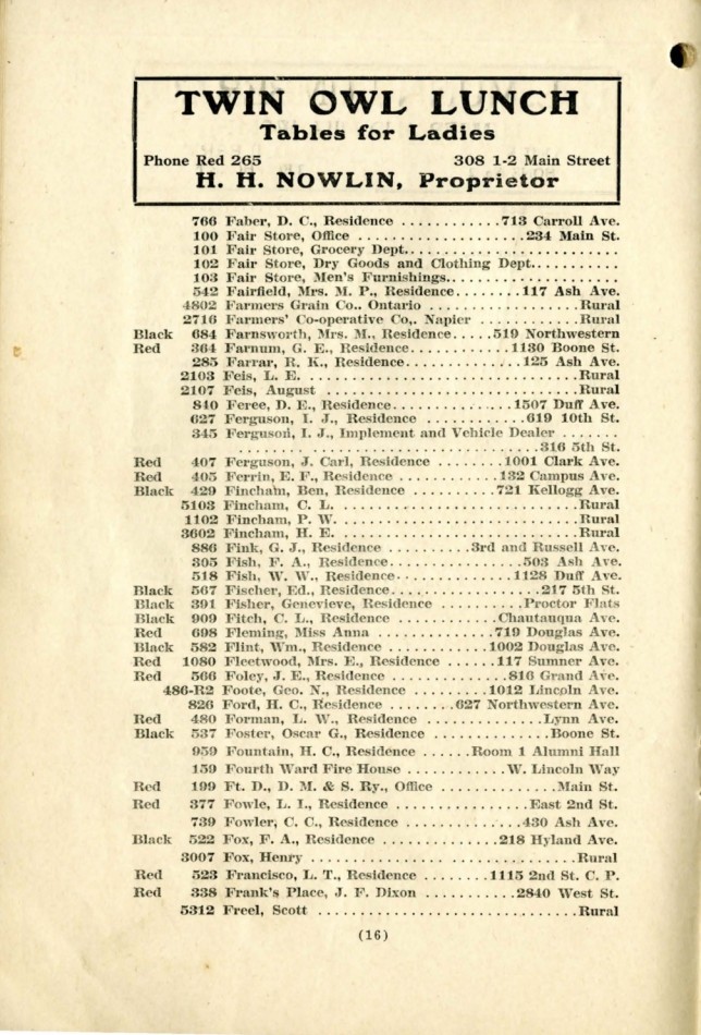 Ames November 1915 Telephone Directory image 18