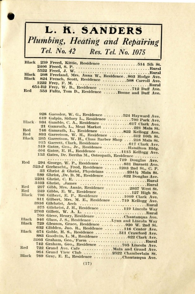 Ames November 1915 Telephone Directory image 19