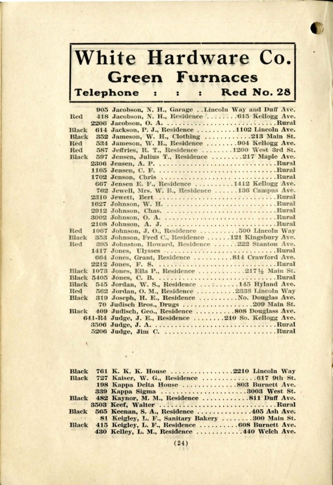 Ames November 1915 Telephone Directory image 26