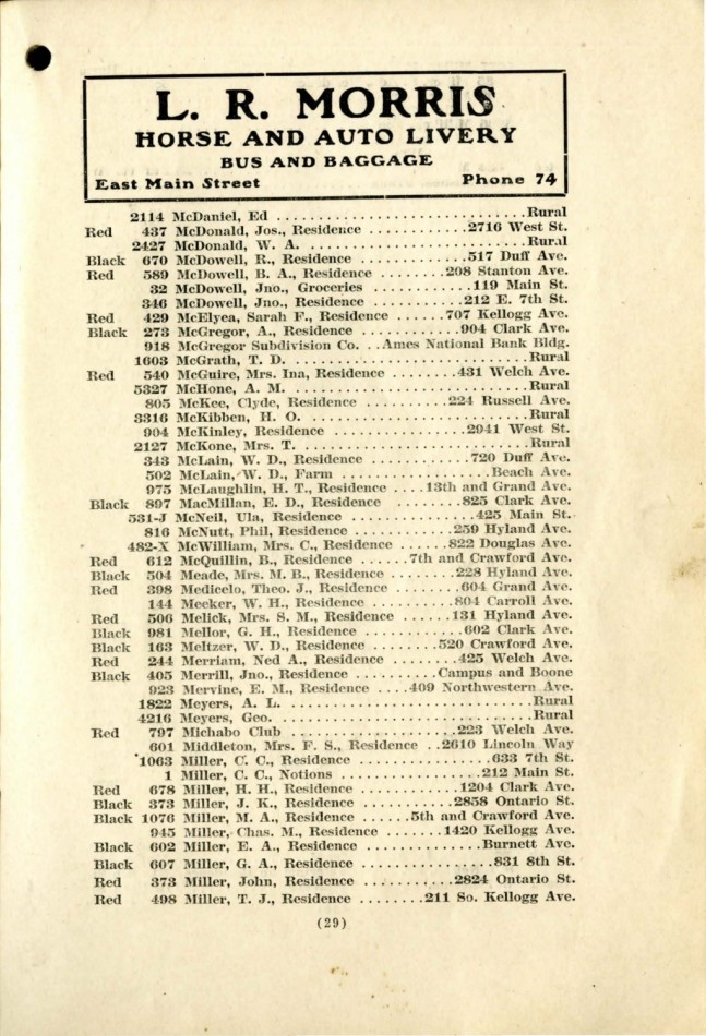 Ames November 1915 Telephone Directory image 31