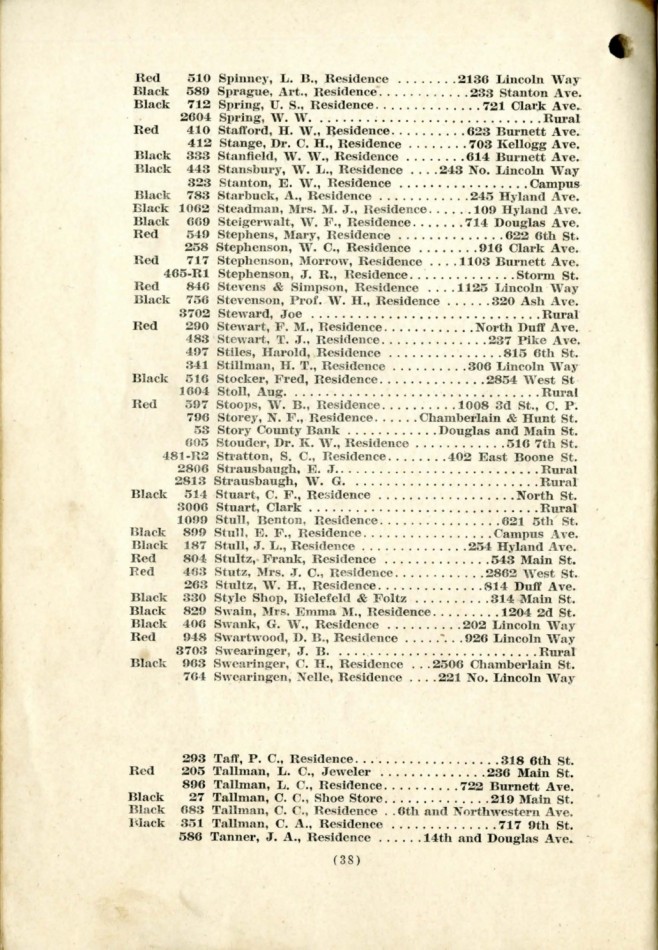Ames November 1915 Telephone Directory image 40