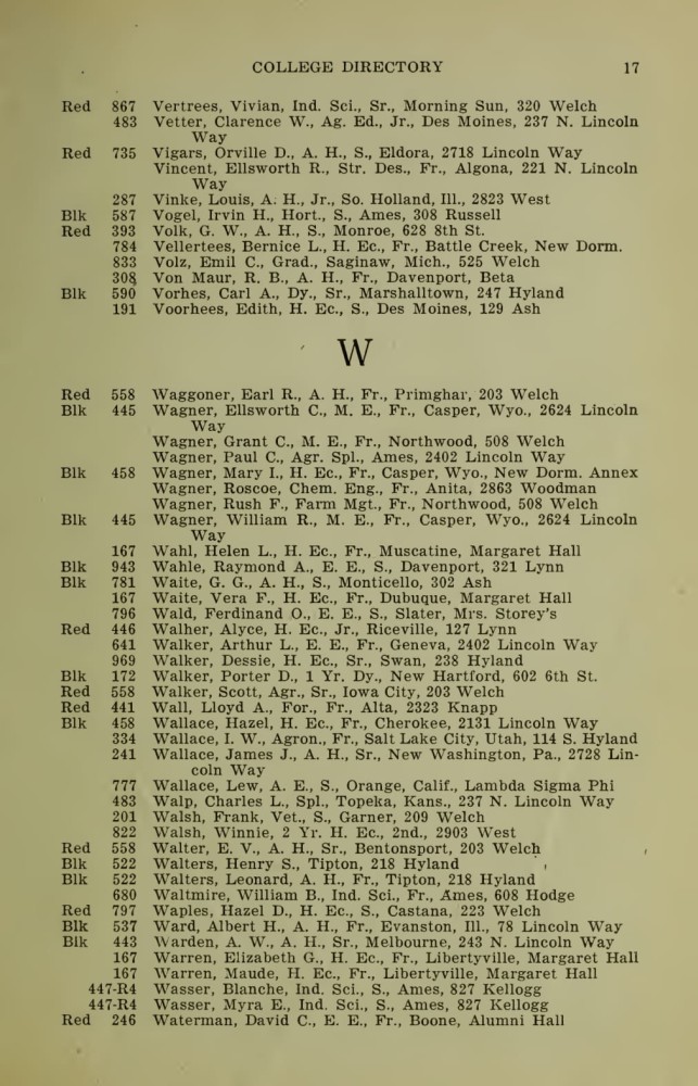 Iowa State College October 1915 Directory image 71