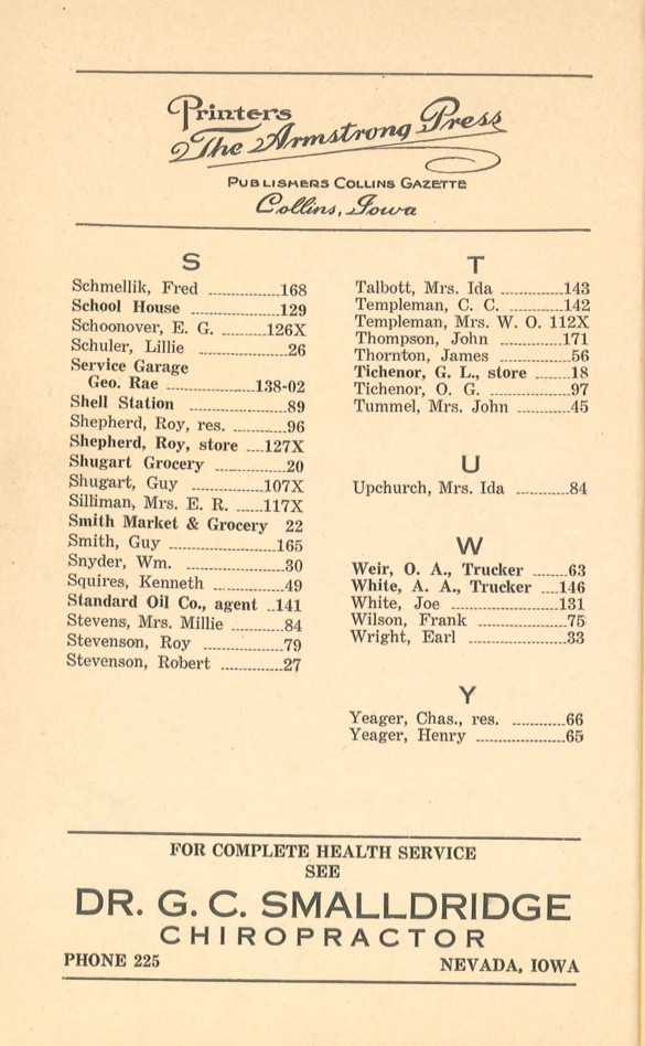 Colo Telephone Company 1940 Directory image 08