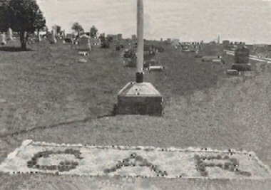 Flag pole G.A.R. memorial at Buckingham Cemetery